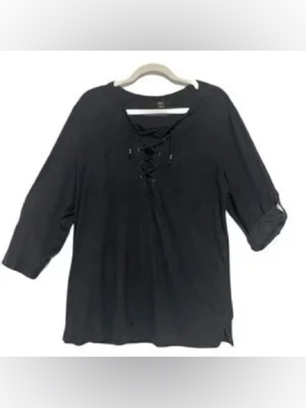 Intro ♥️ Navy Blue Lace-Up Tunic Top SZ L